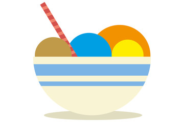 Fototapeta premium Tazón con bolas de helado y pagita.