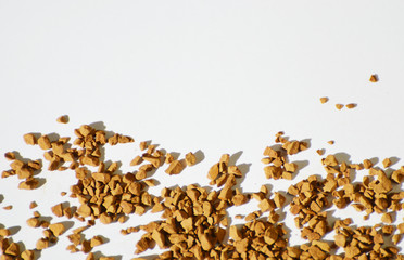 Granulated instant coffee on a white background,photo, cover