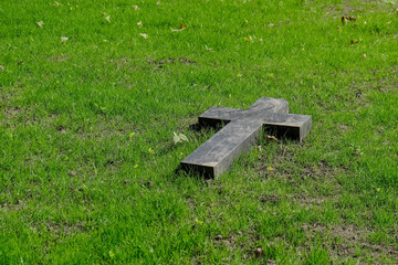 gravestone in the meadow