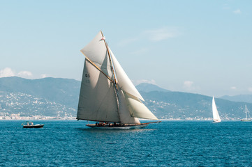 Fototapeta premium Big white sailboat