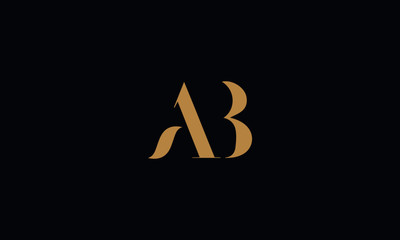 AB Letter logo Design Template Vector Minimal 
