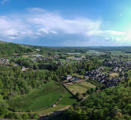 Fototapeta na wymiar Le Saillant (Corrèze – France) – Vue aérienne du village