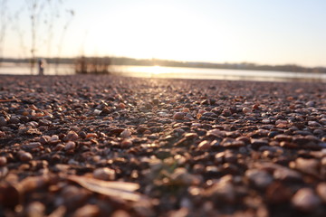 pile of stones on the beach