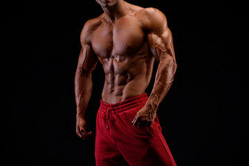 Fototapeta na wymiar Handsome Muscular Men Flexing Muscles