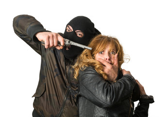 Escena violenta con rehén