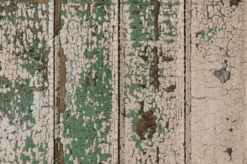 old painted cracked wooden boards