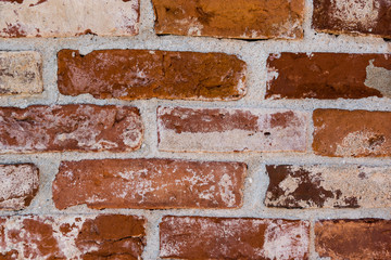 old textured red brick wall background