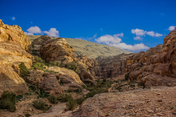 picturesque canyon dry rocky mountains and cliffs Middle East desert wilderness environment 