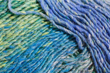 colorful wool, blue and white color