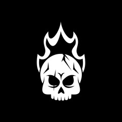 skull fire logo vector