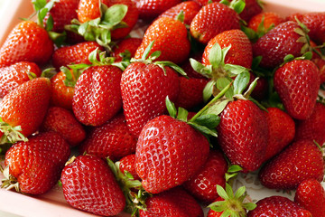 large amount of strawberry, natural strawberry fruit,