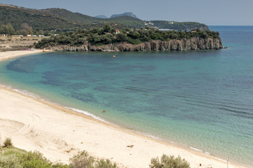 Summer view of Azapiko Beach at Sithonia peninsula, Chalkidiki, Central Macedonia, Greece