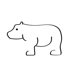 A picture of a Hippo. Children's illustration