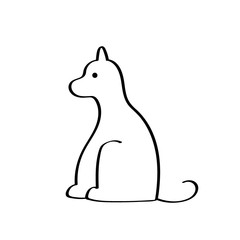 Minimalistic drawing of a cat. Children's illustratio