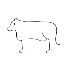 A minimalist drawing of a cow. Children's illustration