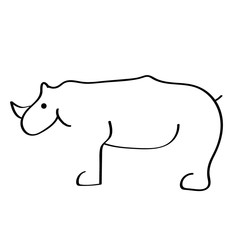Minimalistic illustration of a rhinoceros. Children's illustration