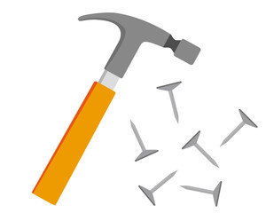 釘　トンカチ　打つ