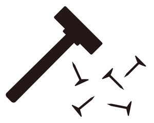 釘　トンカチ　打つ