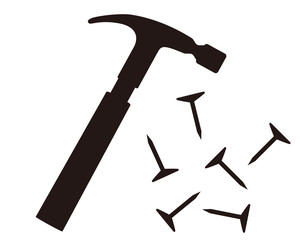 釘　トンカチ　打つ