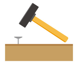 釘　トンカチ　打つ