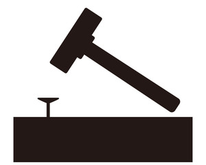 釘　トンカチ　打つ