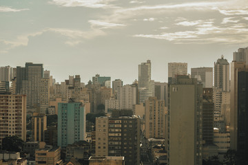 Fototapeta na wymiar sky line with building view of capital of Paraná State, city Curitiba center