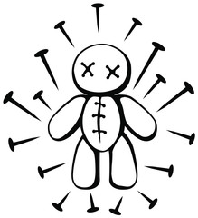 Voodoo Doll Pins Around Stencil