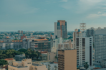 Fototapeta premium sky line with building view of capital of Paraná State, city Curitiba center