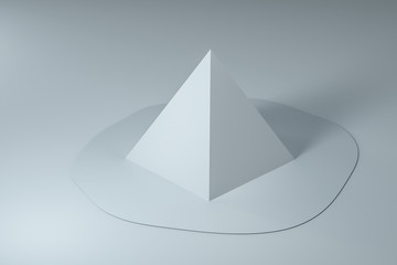 3d rendering, creative melted geometry with white background