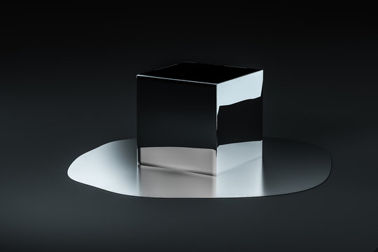 3d rendering, creative melted geometry with dark background