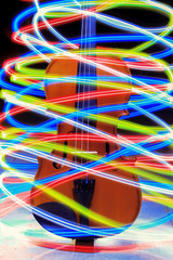 Violin With Light Trail