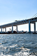 Yokohama bay bridge in cruising