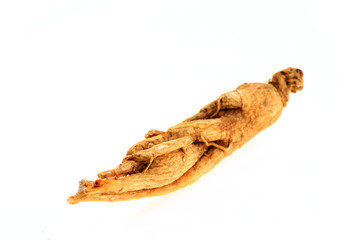 Ginseng on a white background