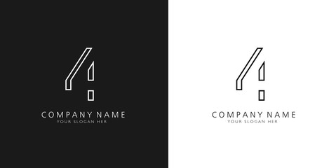 4 logo numbers modern black and white design