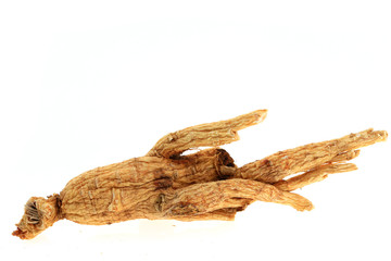 Ginseng on a white background