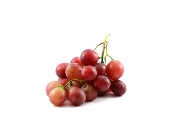 bunch of red grapes isolated on white background
