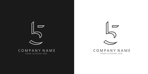 5 logo numbers modern black and white design
