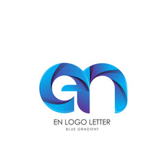 Initial Letter en Linked Circle Lowercase Logo Blue Icon Design Template Element with gradient - Vector