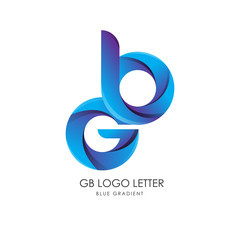 Initial Letter gb bg Linked Circle Lowercase Logo Blue Icon Design Template Element with gradient - Vector
