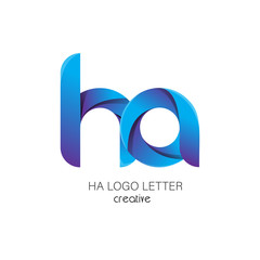 Fototapeta premium ha h a circle lowercase design of alphabet letter combination with infinity suitable as a logo for a company or business - Vector