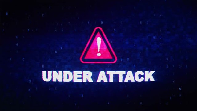 Under Attack Text Digital Noise Glitch Effect Tv Screen Background. Login and Password With System Error Security ,Hacking Alert , Cyber Crime Attack Computer Error Distortion Message .