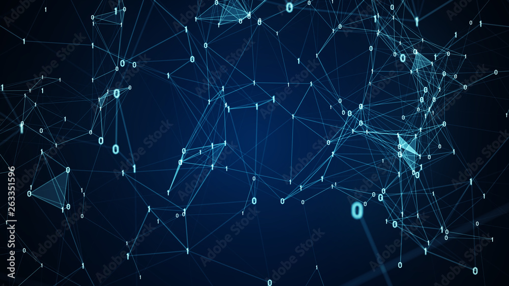 Poster big binary data connection concept.