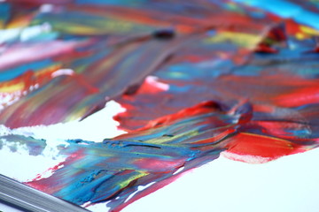 Obraz na płótnie Canvas Texture mixed oil paints in different colors