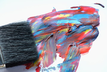 Obraz na płótnie Canvas Texture mixed oil paints in different colors