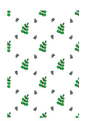 pattern/ green leaves