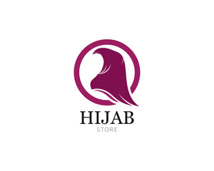 Muslimah hijab Logo template vector illustration design 