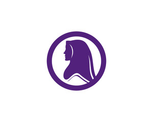 Muslimah hijab Logo template vector illustration design 