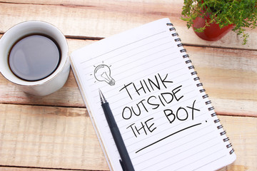 Think Outside The Box, Motivational Words Quotes Concept