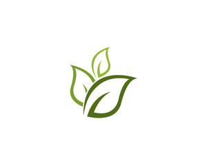 Logos of green leaf ecology nature element vector