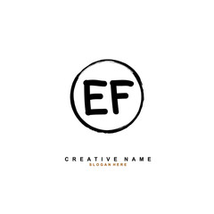 E F EF Initial logo template vector